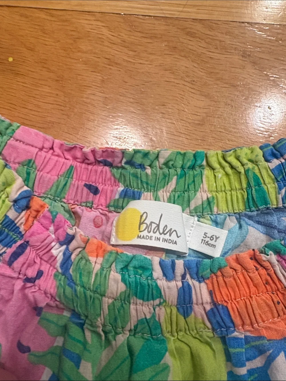 Tropical Fruit Print Girls Dress in Pink, Green, Blue & Yellow